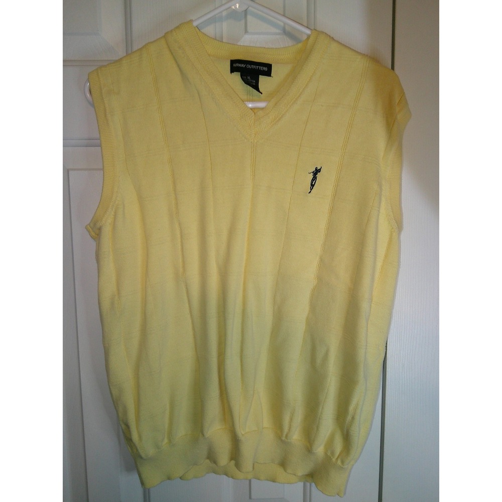 Fairway Outfitters Golf Sweater Vest V-Neck Sleeveless‎ Yellow XL